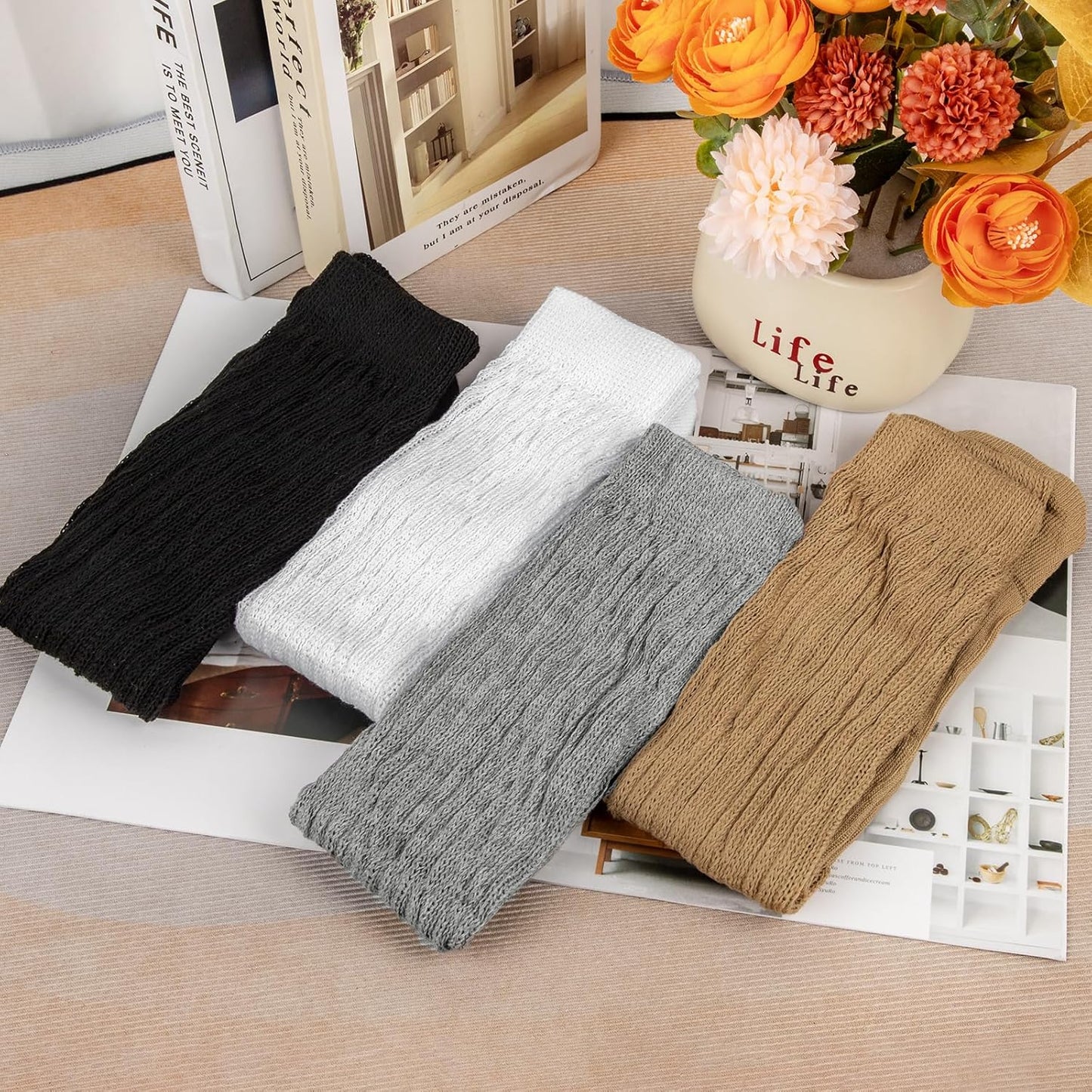 LunaLoom™ 4-Pair Soft Knit Slouch Socks — Cozy Knee-High Scrunch Set