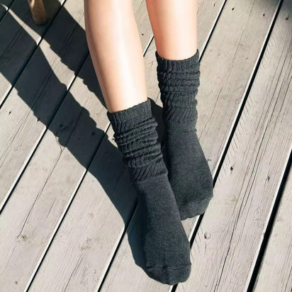 LunaLoom™ 4-Pair Soft Knit Slouch Socks — Cozy Knee-High Scrunch Set