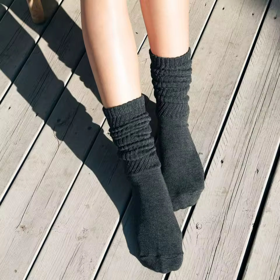 LunaLoom™ 4-Pair Soft Knit Slouch Socks — Cozy Knee-High Scrunch Set